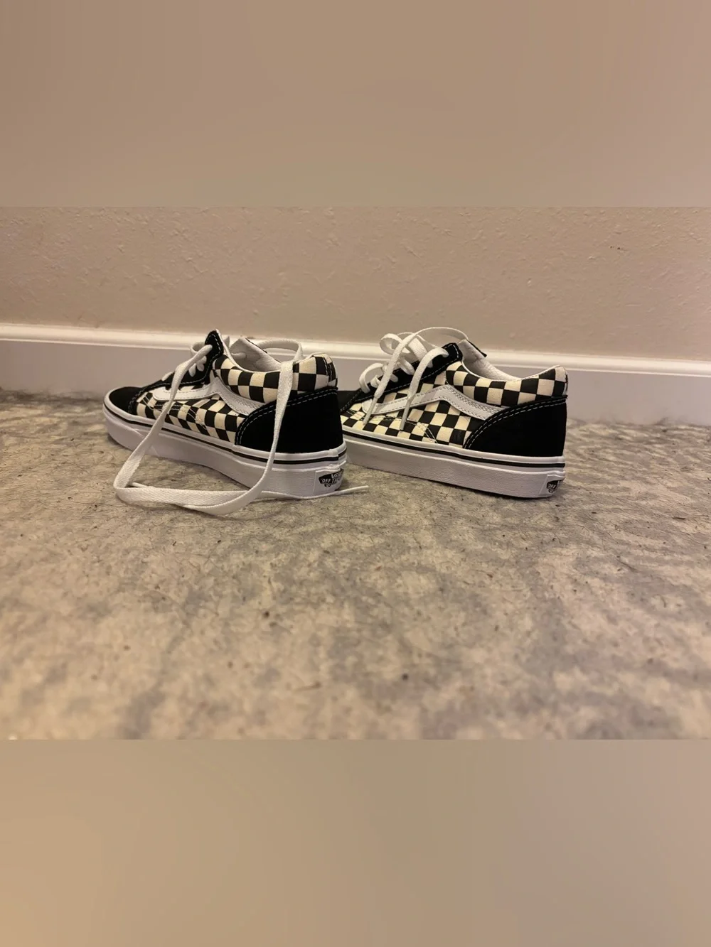 Vans Kids Black and White Checkerboard Old Skool Sneakers